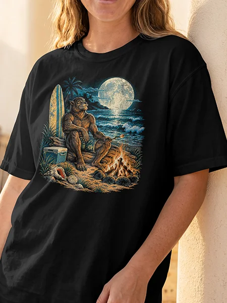 Wolfman Moonlight Beach — Monsters Off Duty Tee product image (2)