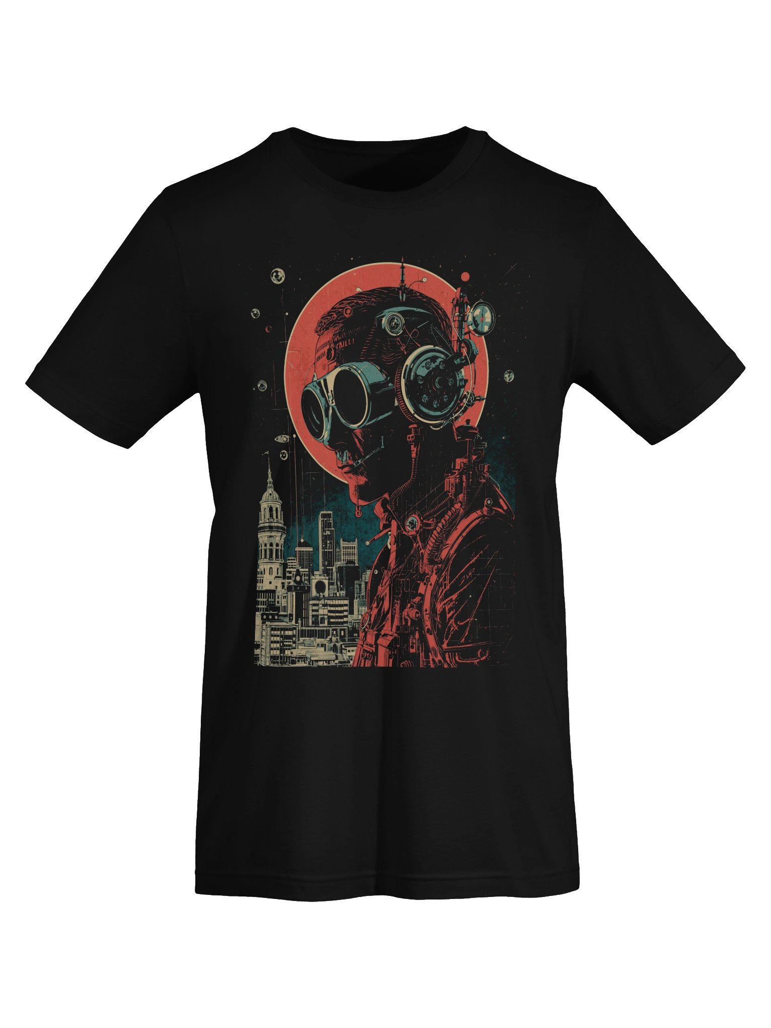 Retro-Futurist Cyborg City Lightweight T-Shirt product image (4)