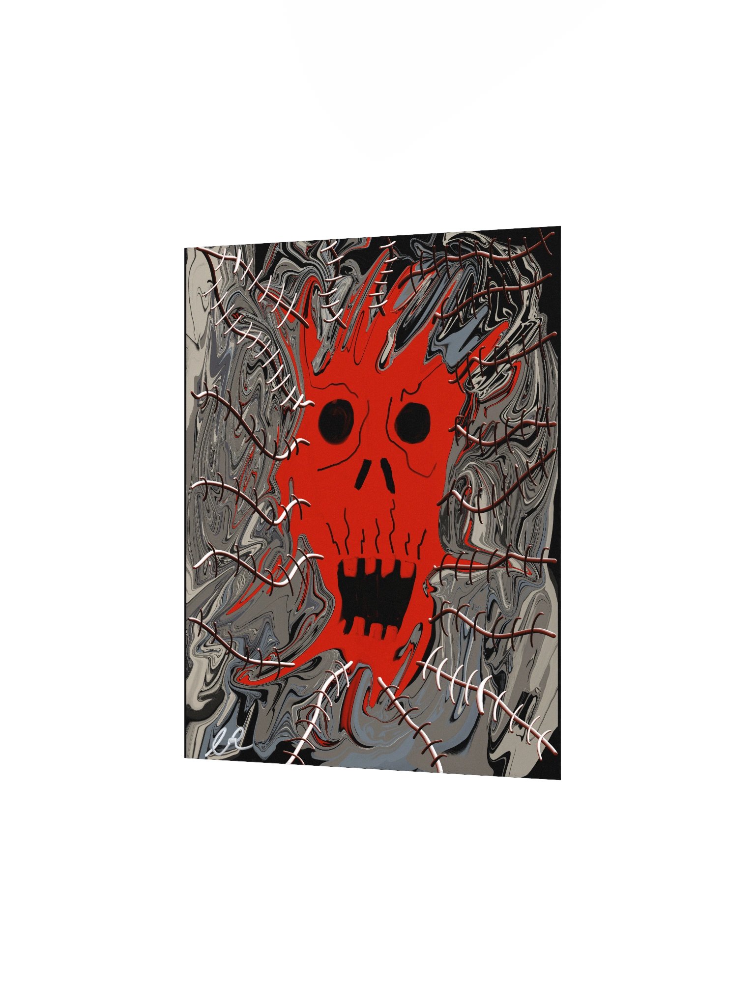 Marbled Stitched Skull Poster product image (5)