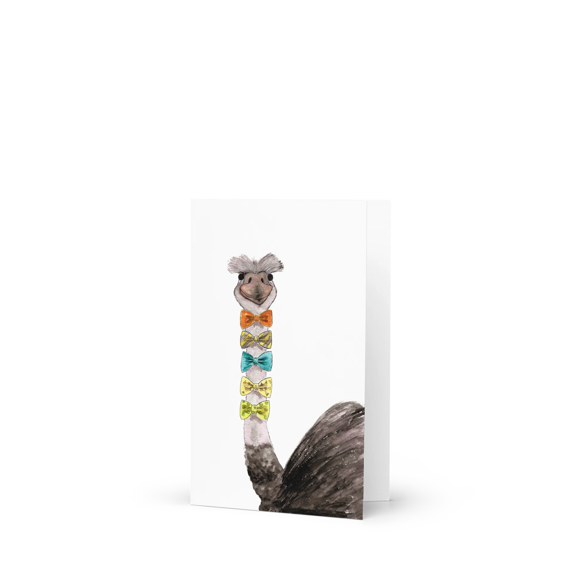 Watercolor Ostrich Quirky Greeting Card product image (1)