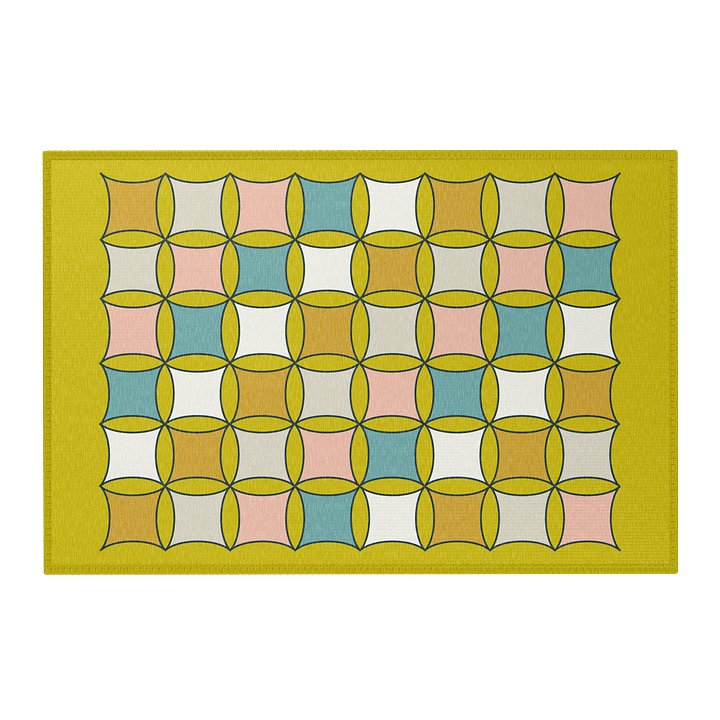 Mid Modern Century Inspired Chenille Area Rug- Golden Orche product image (1)