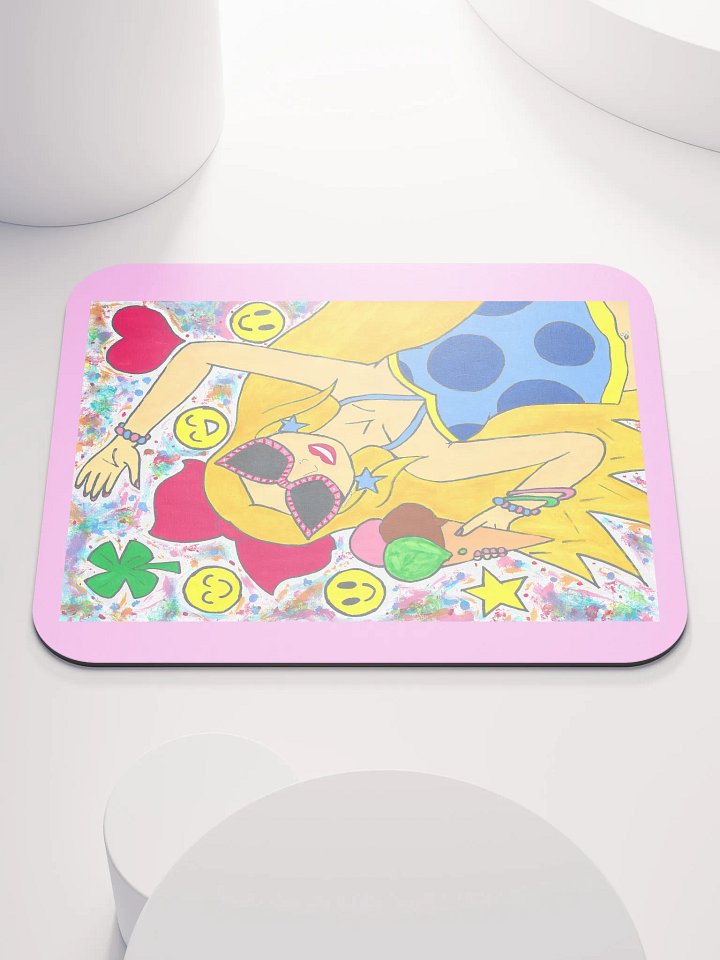Girl with the ice cream - (art by Dina R.) - tempera painting picture - Classic Mouse Pad product image (1)