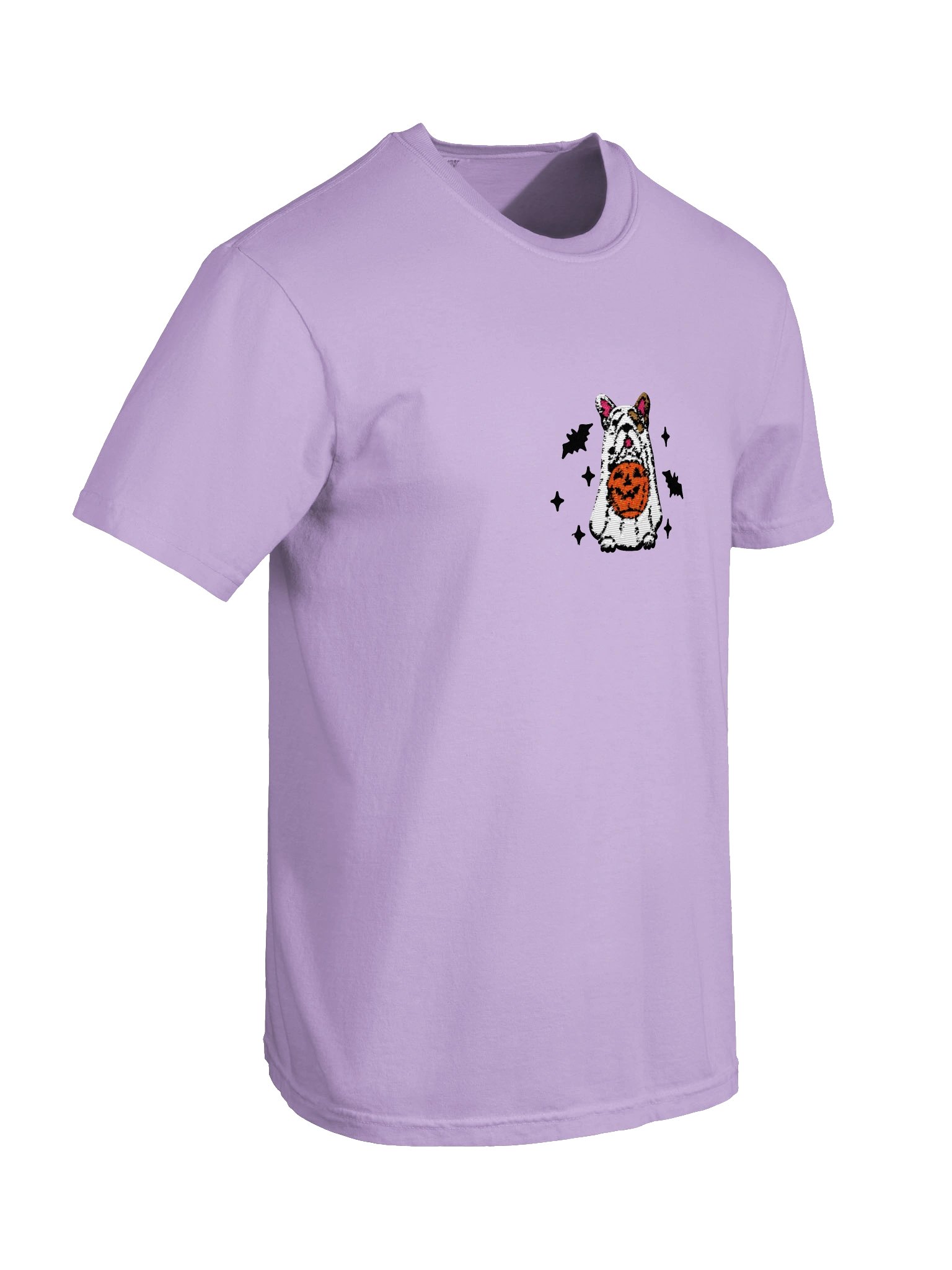Halloween French Bulldog(Pied, Brown & White) Embroidered T-Shirt product image (9)