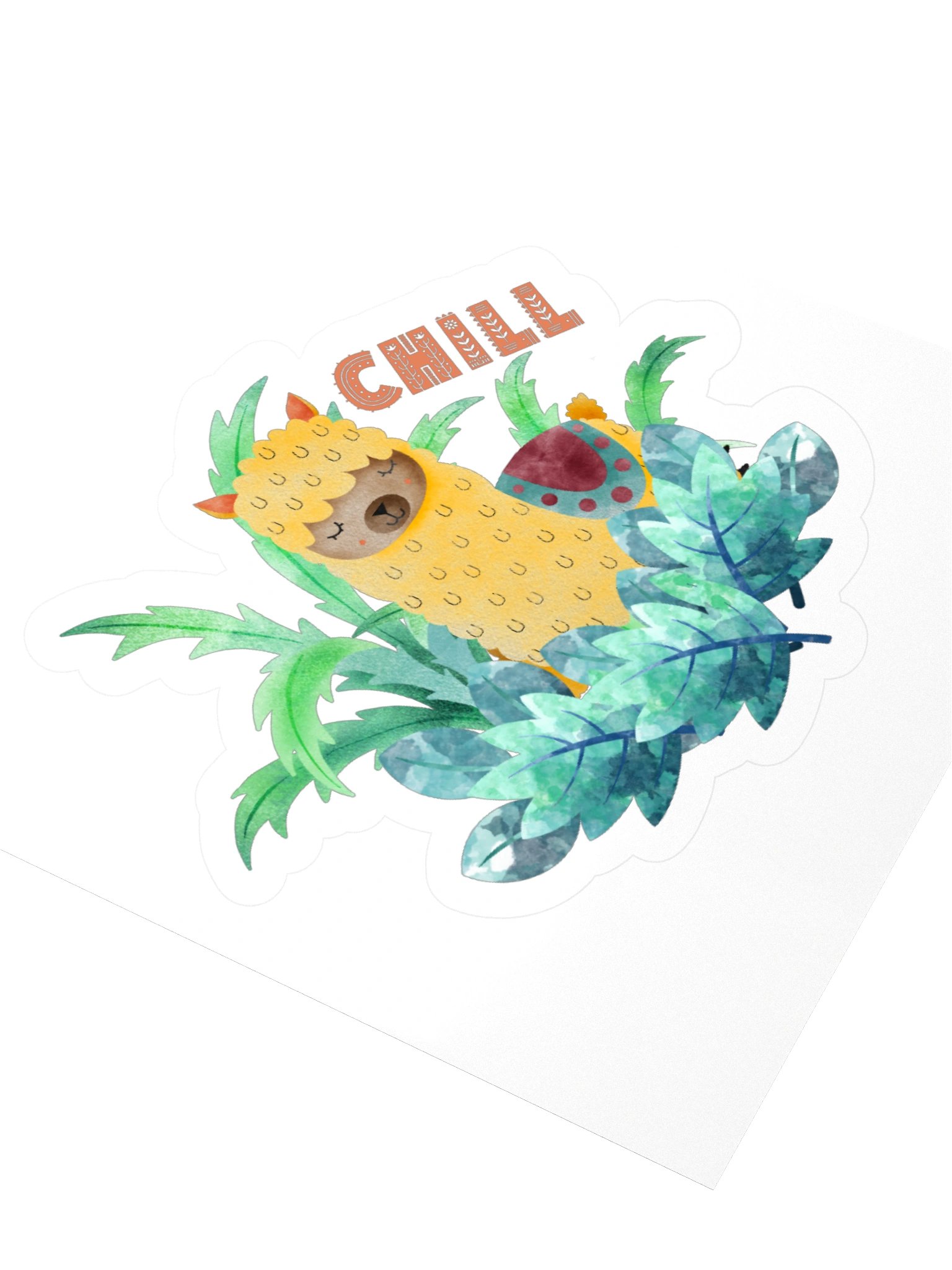 Chill Cute Llama Vinyl Sticker product image (4)