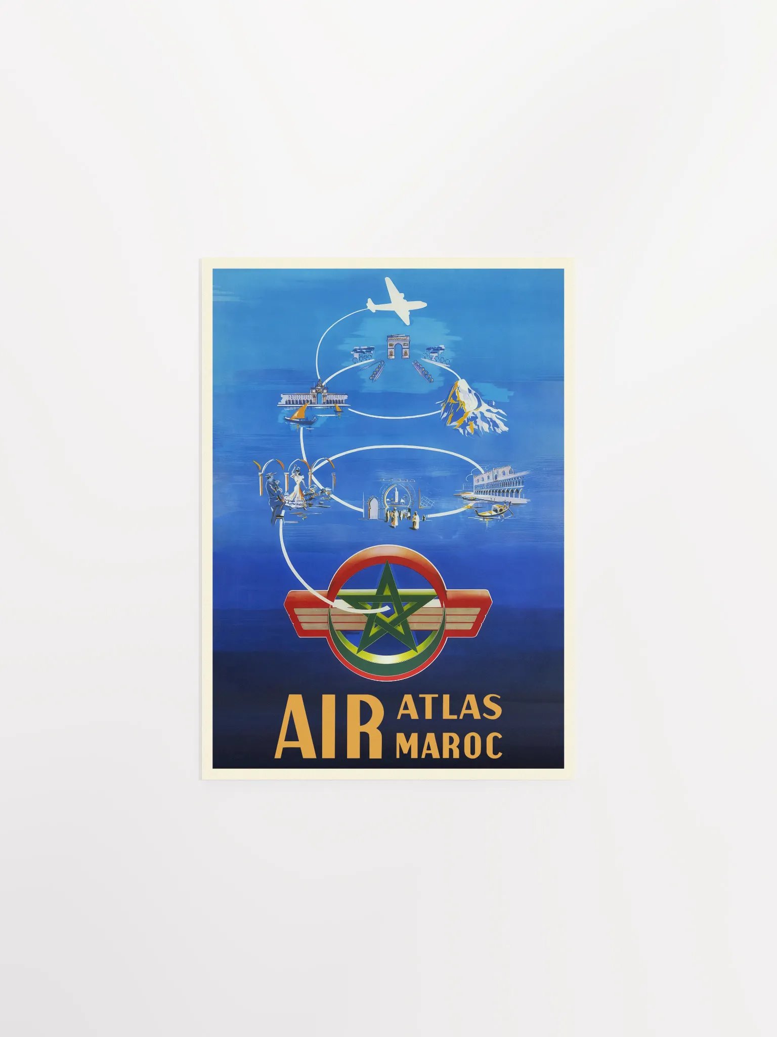 Morocco, Air Atlas/Air Maroc, 1954 — retro travel poster, vintage travel print product image (7)