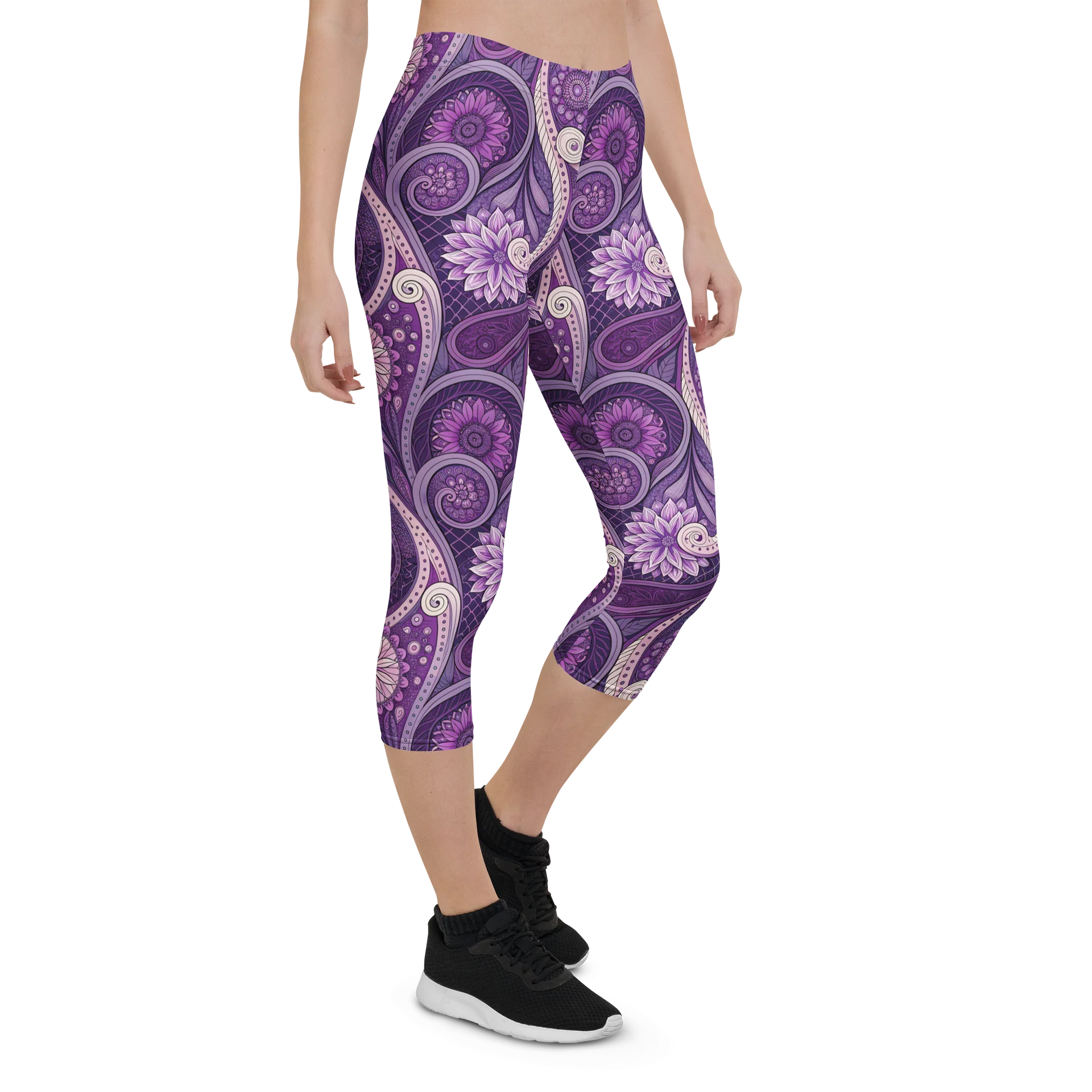 Purple Paisley Capri Leggings product image (7)