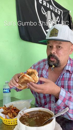 Trying Half Catfish & Half Shrimps Po Boy Sandwich 🥪 at Sal’s Gumbo Shack in Long Beach, California #longbeachcalifornia #foo...