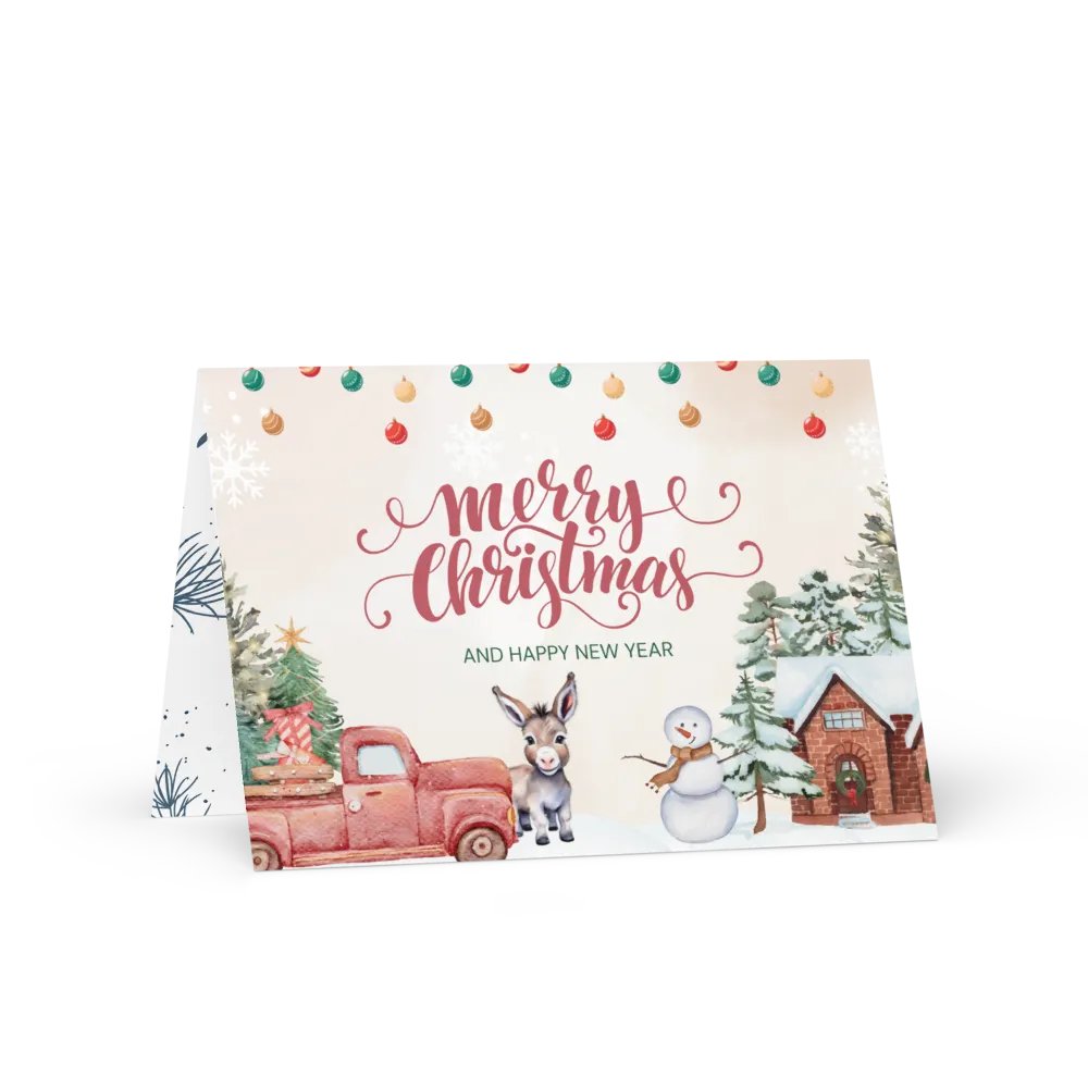 Festive Christmas Card With Donkey Image product image (2)