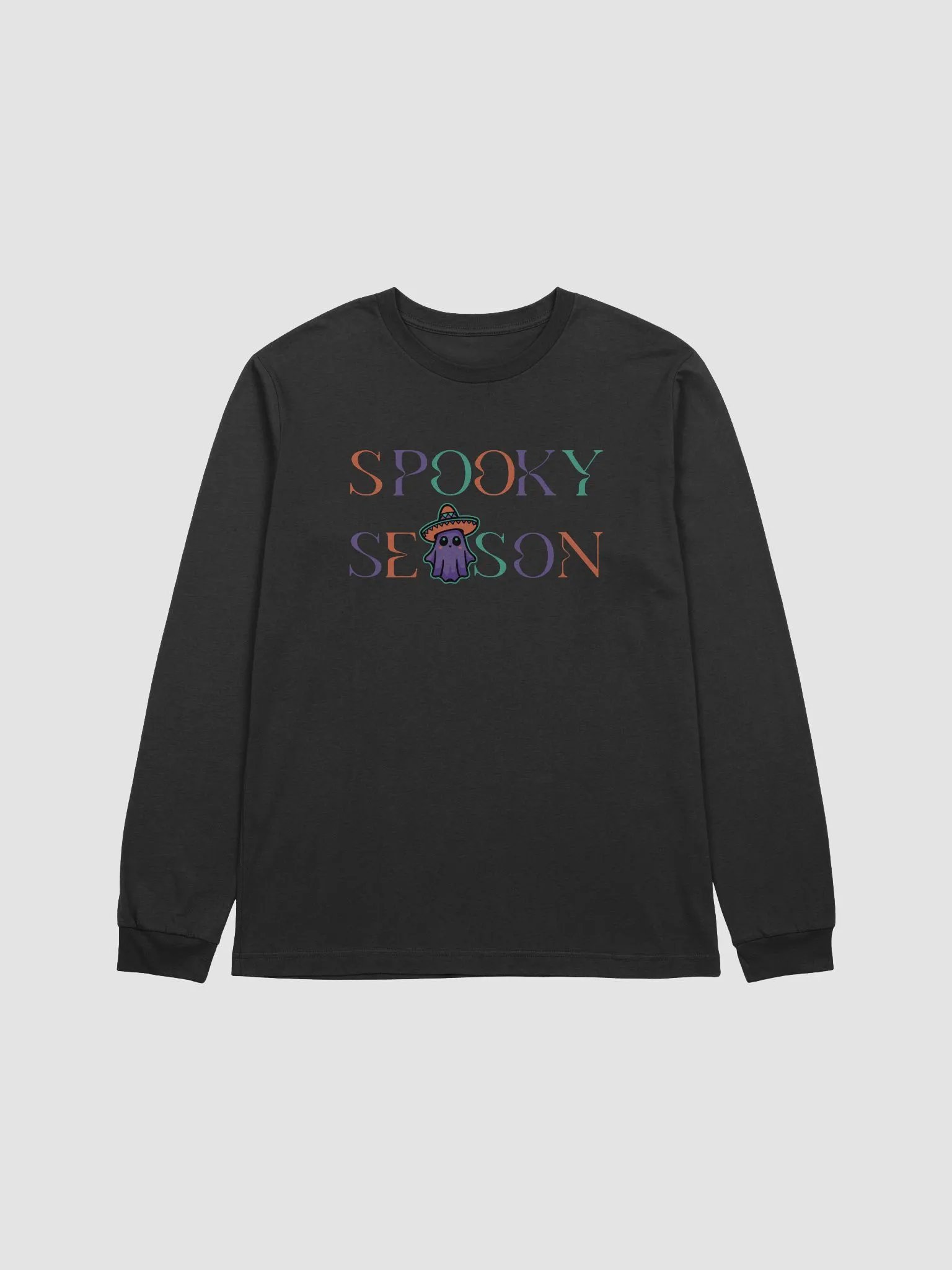 Spooky Season Sombrero Ghost Colorful Supersoft Long Sleeve Slimmer Fit Shirt product image (1)
