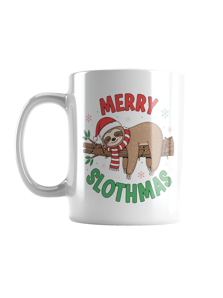 Merry Slothmas White Glossy Mug product image (3)