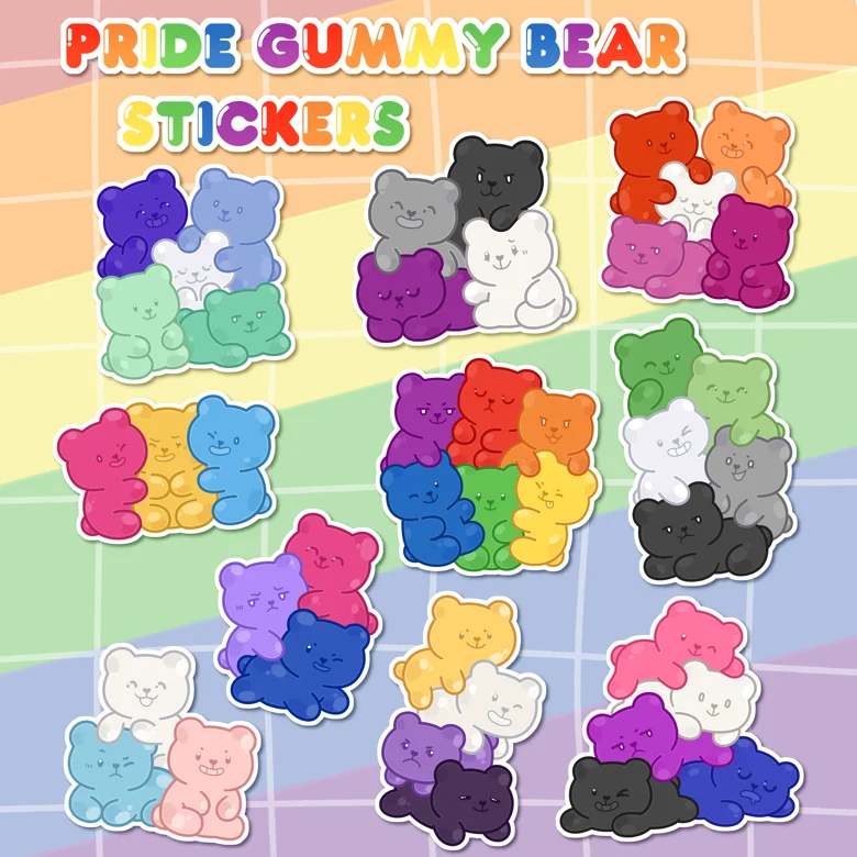 Pride Gummy Bear Stickers product image (1)