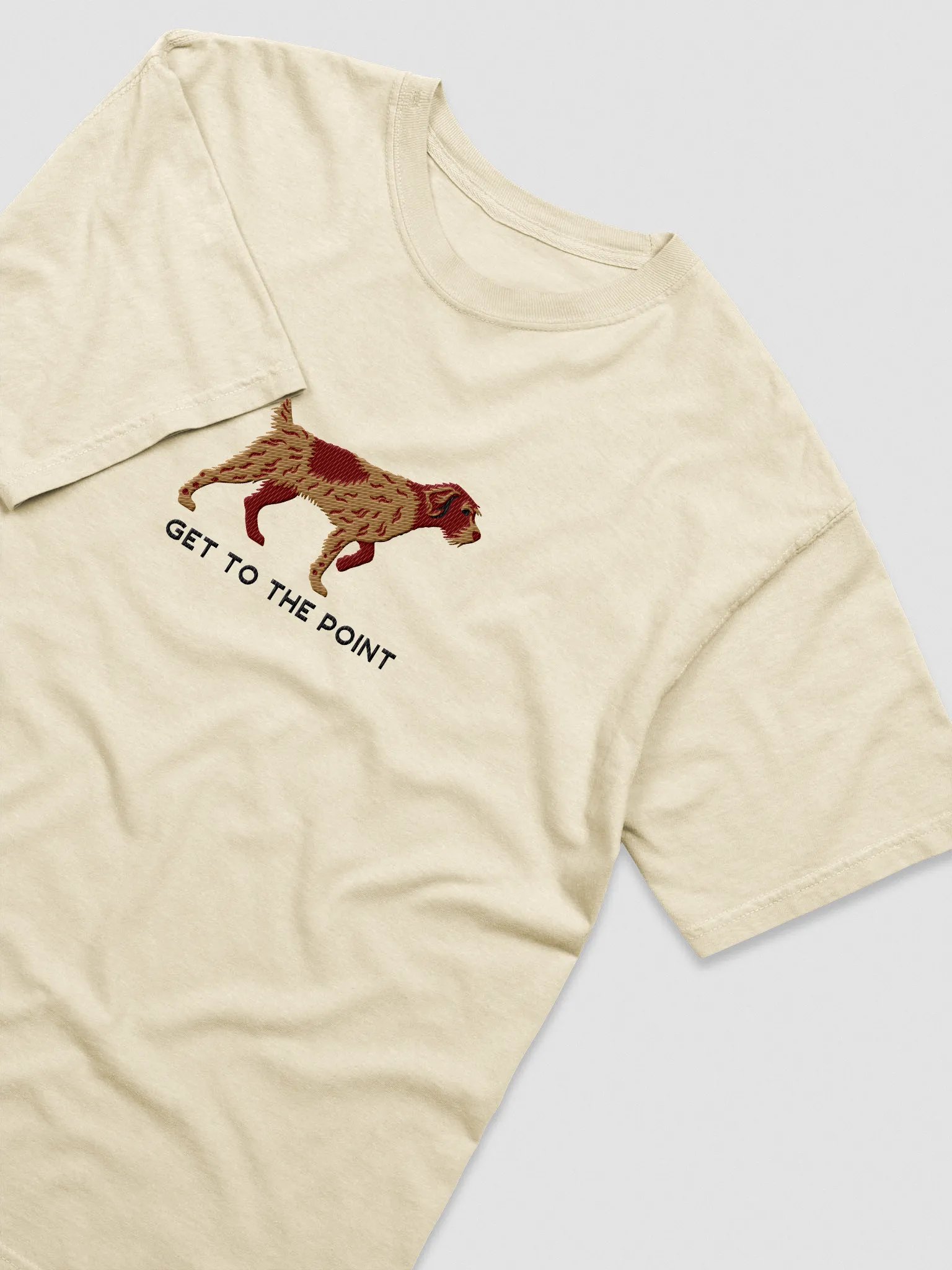 Get to the Point T-Shirt(Embroidered) of a Wirehaired Pointing Griffon(Chestnut & Liver) product image (6)