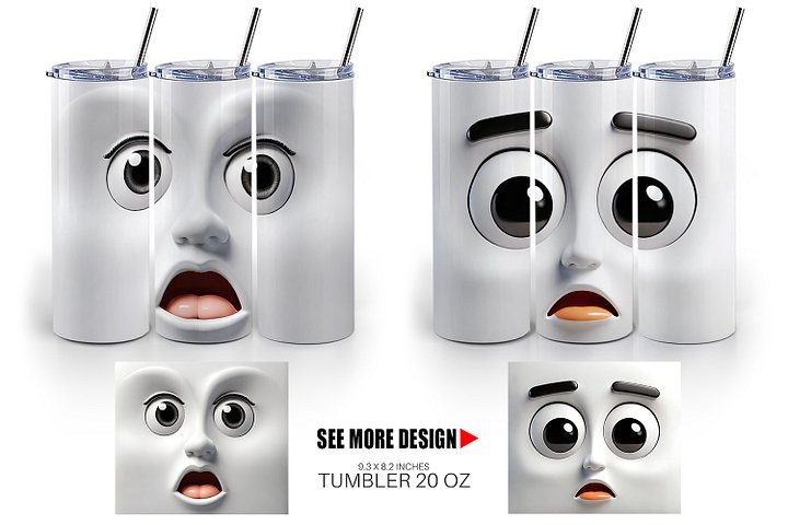 Surprised Expression Stainless Steel Tumbler product image (2)