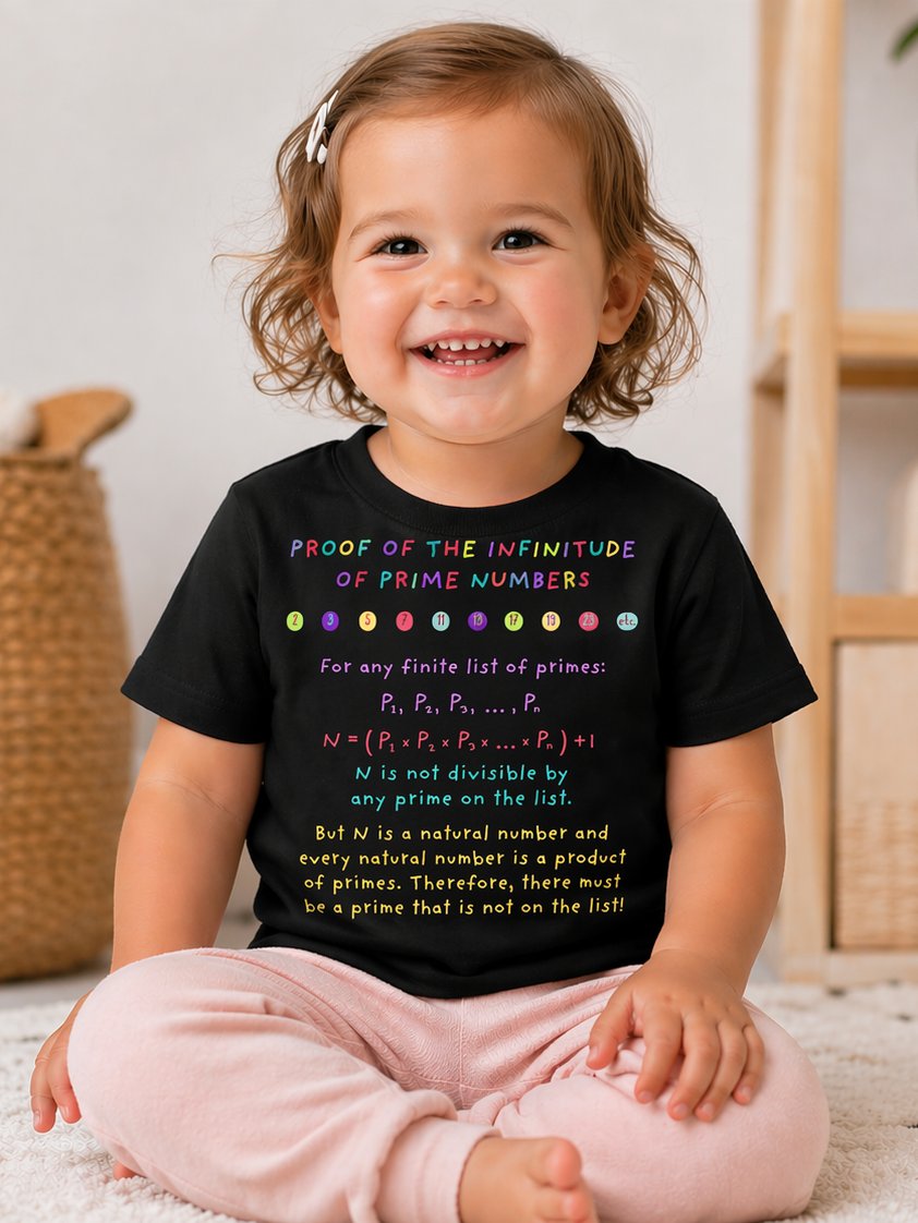 Infinite Primes Proof - Math Toddler T-Shirt in Black product image (2)