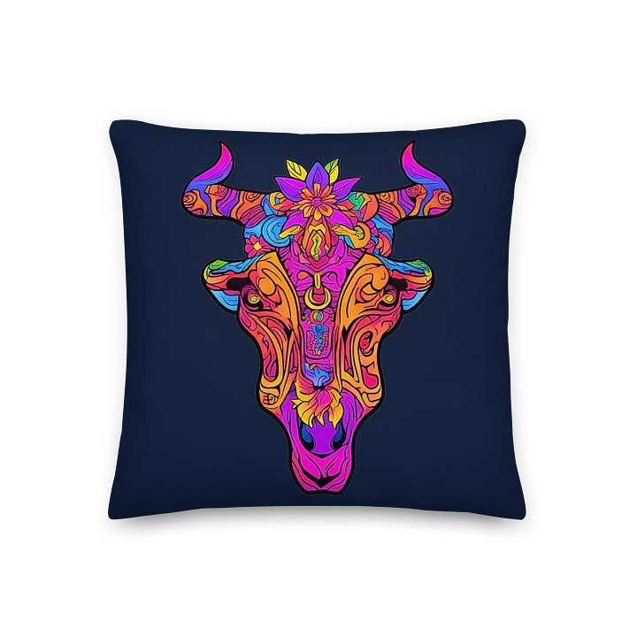 Neon Bull Skull - Pillow product image (1)