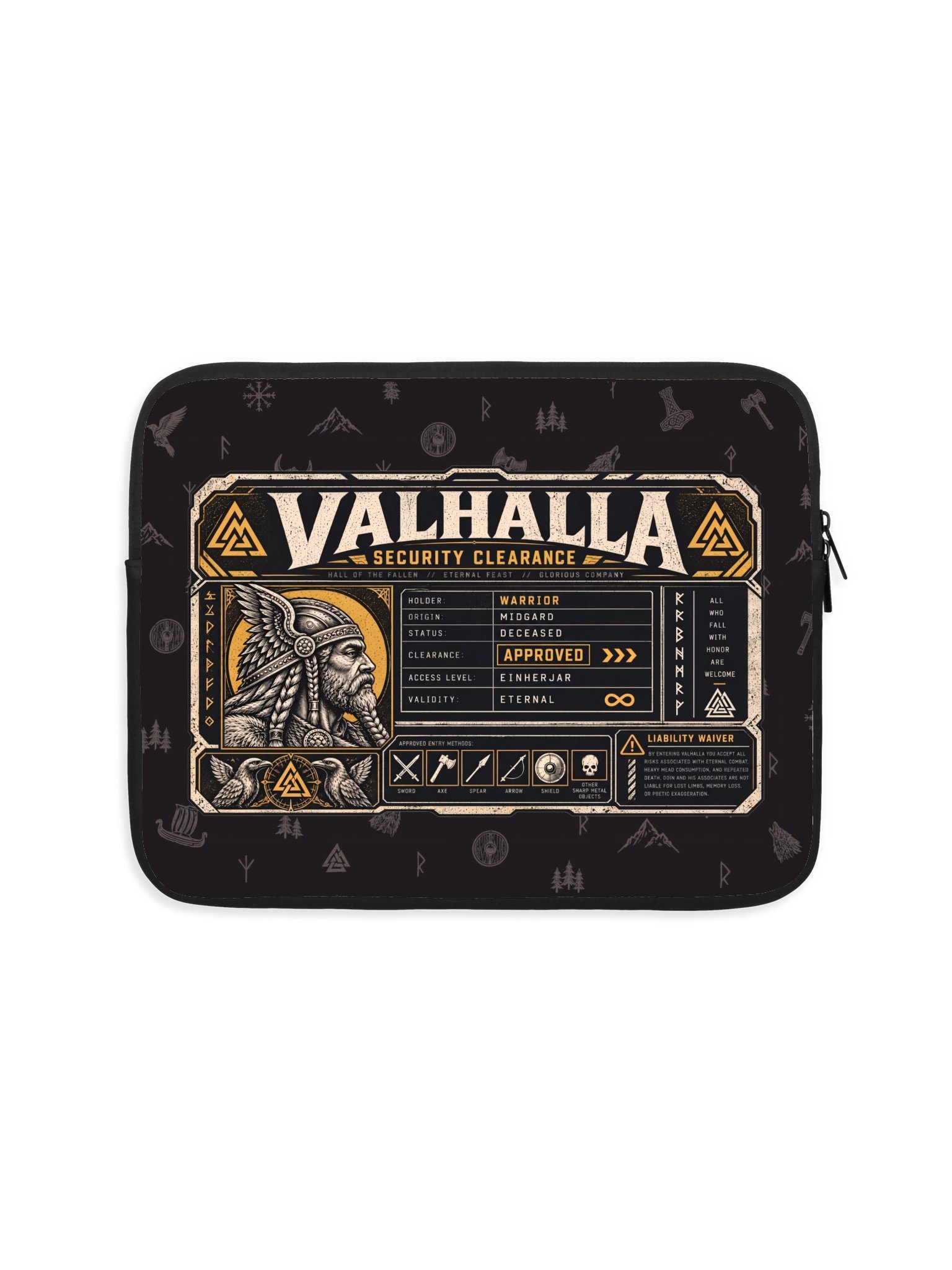 The Einherjar Security Clearance Laptop Sleeve product image (3)