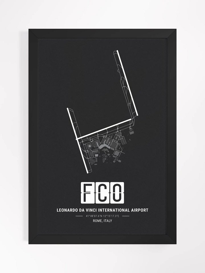 Framed Airport FCO Premium Map On Matt Paper product image (1)