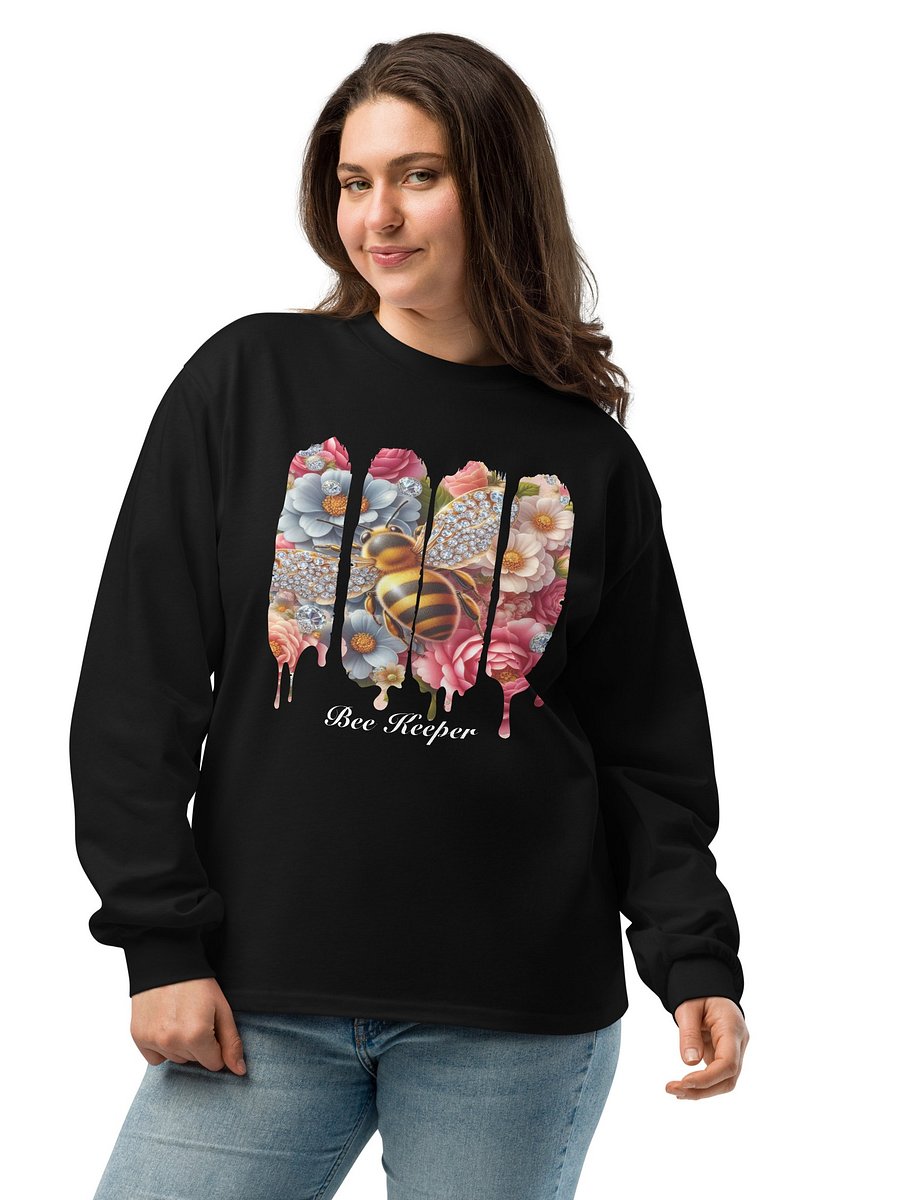 Bee Keeper With some Bling Long Sleeve Heavyweight TShirt | Whimsical Nature Illustration T-Shirt product image (2)