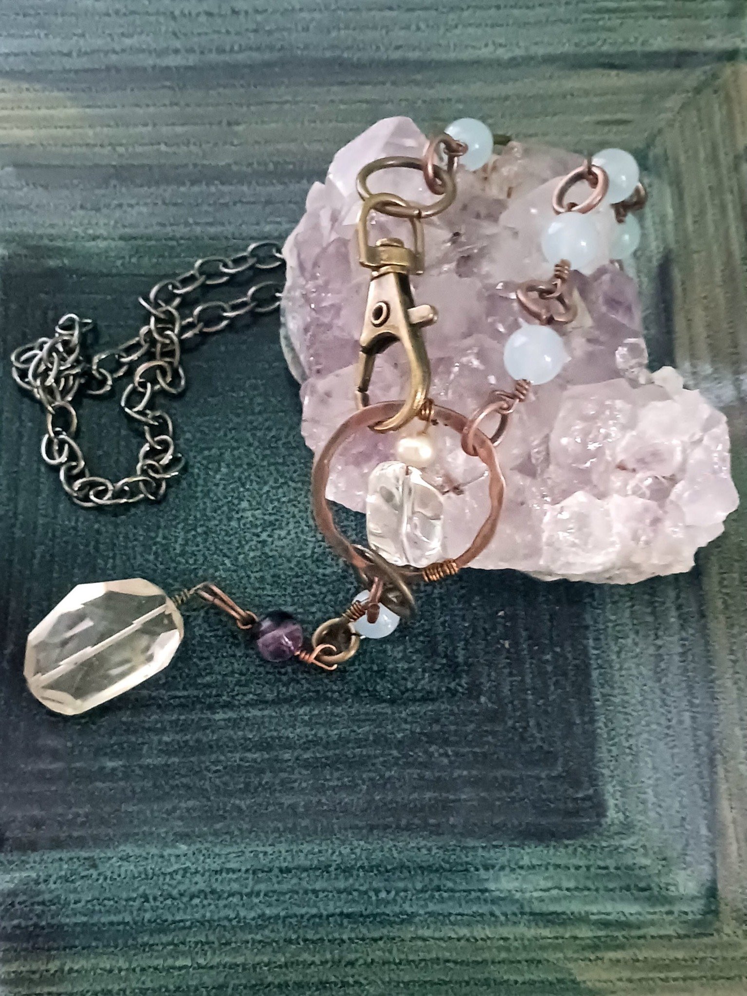 Quartz Moonstone Necklace - Handmade Sterling Silver product image (2)