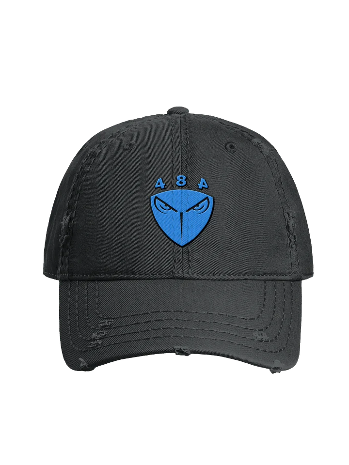 484 Face Logo Distressed Dad Hat-Embroidered with Black Outline product image (1)