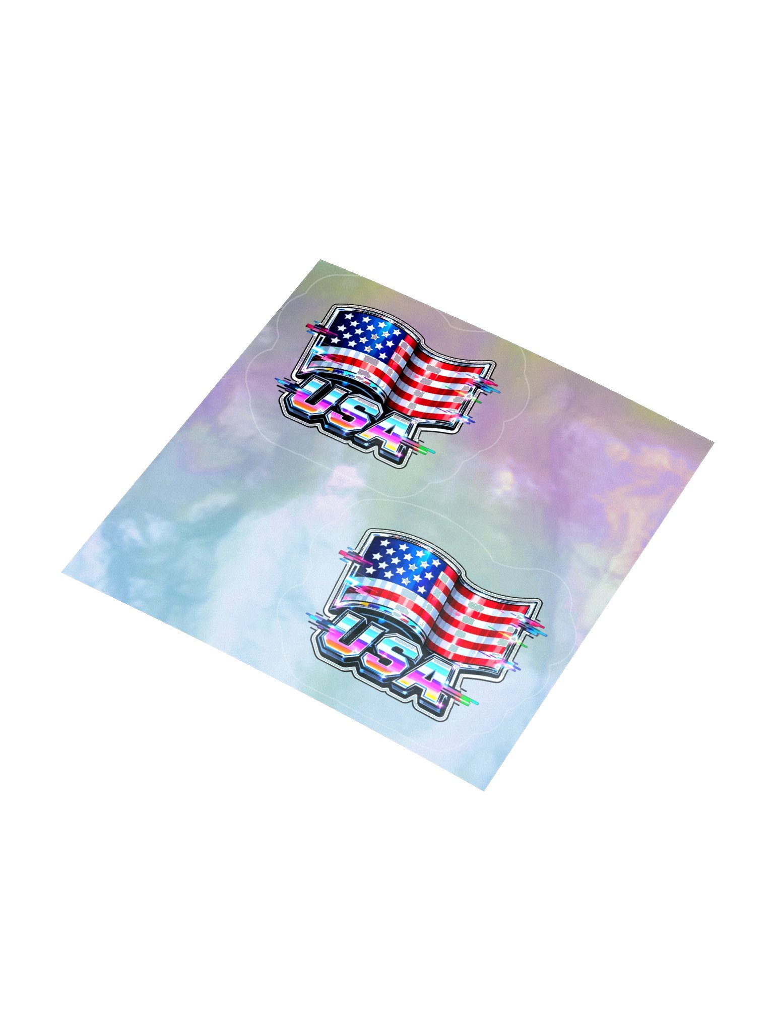Holographic Glitch USA Flag Sticker 2-Pack product image (8)