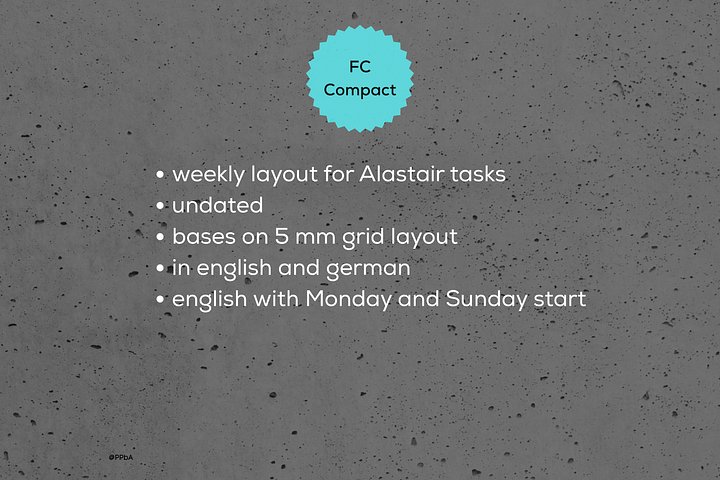weekly tasks - Alastair style - FC Compact - 2026 product image (2)