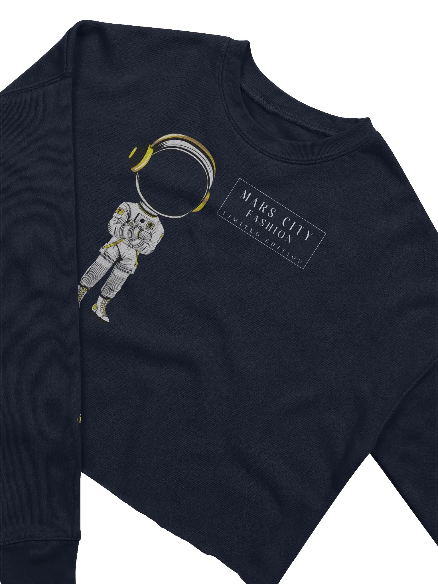 MARS CITY FASHION CROPPED SWEATSHIRT WITH WHITE ASTRONAUT product image (3)