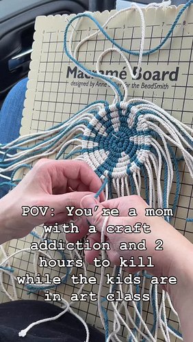 It’s a good day for a little hot car macrame.☺️ #macramemakers #macramelove #makersgonnamake #craftymomlife #fiberartfun #mac...