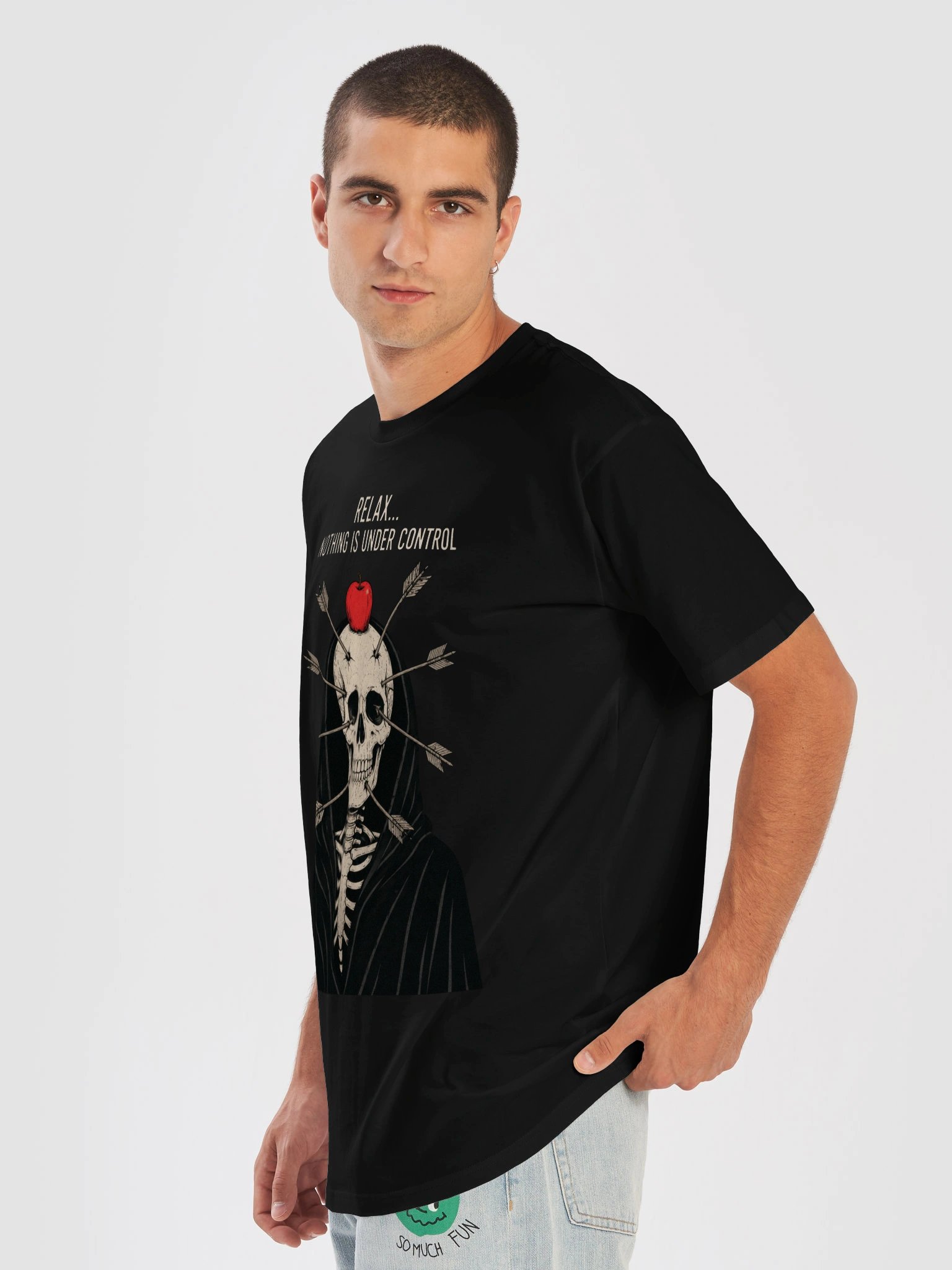 Relax Nothing Is Under Control Gothic Skull T-Shirt product image (2)