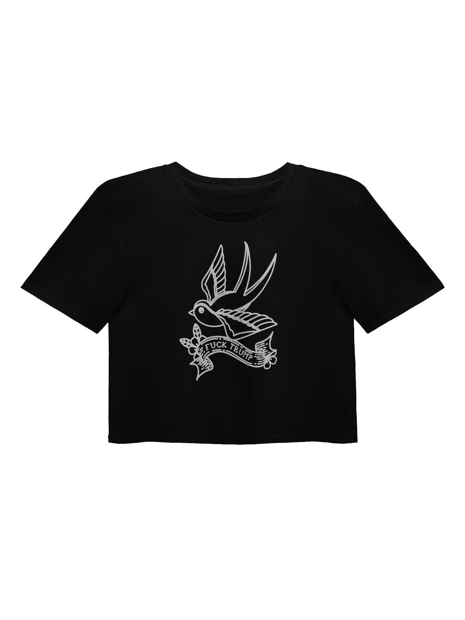 F*ck Trump Tattoo Sparrow Cropped T-shirt. product image (1)