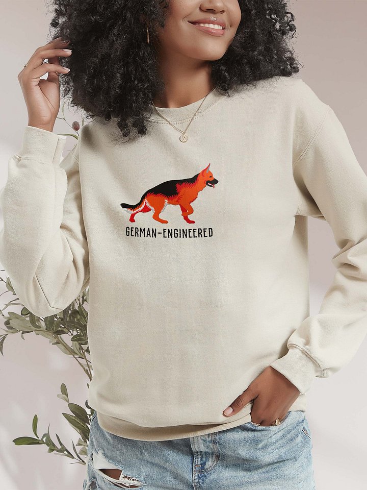 German-Engineered Sweatshirt (Embroidered) of a German Shepherd(Red) product image (2)