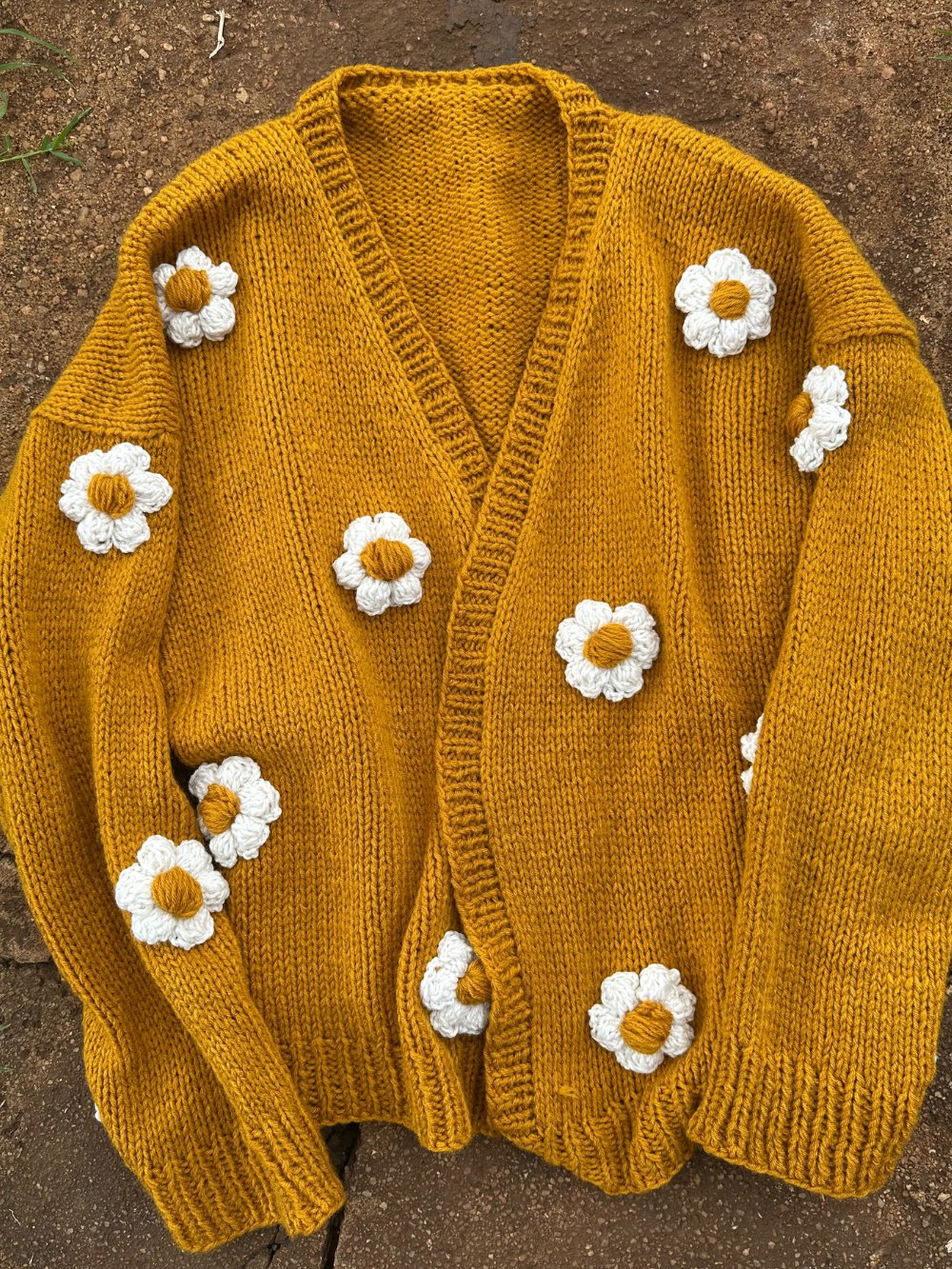 Flower Puff Knitting Cardigan Pattern product image (12)