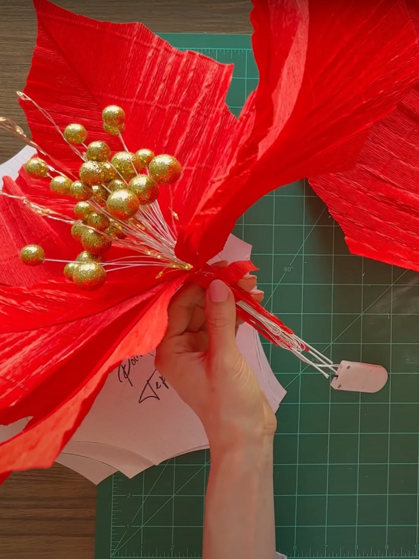DIY Giant Paper Poinsettia: Templates from Video Tutorial & Materials Checklist product image (6)