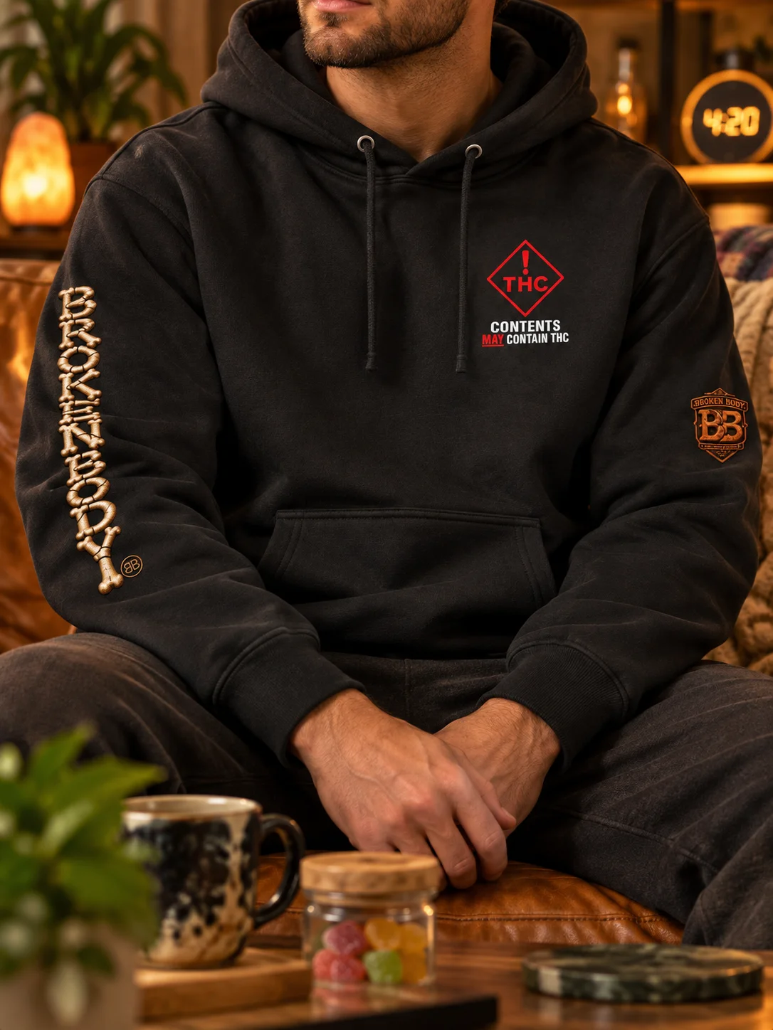 Funny Edibles Hoodie — My Body Said No, The Edible Said Wait | Broken Body™ product image (2)