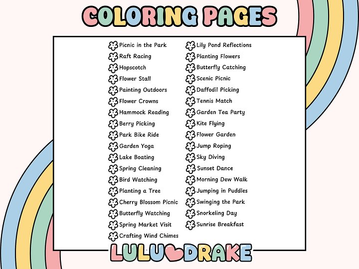 Fuzzy Buddies Spring Moments Coloring eBook, BIG PACK 35 Pages | ★ DIGITAL ★ product image (2)