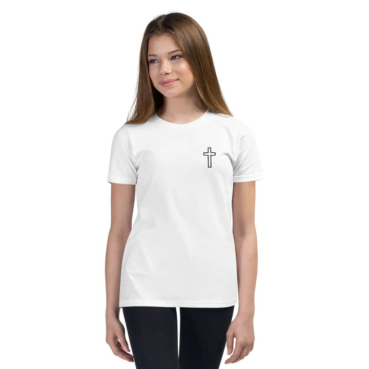 Youth Simple Cross White Tshirt product image (2)
