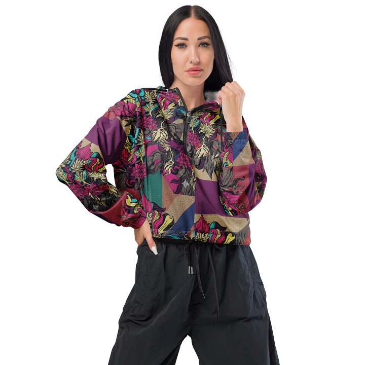 Floral Geometry Cropped Windbreaker product image (1)