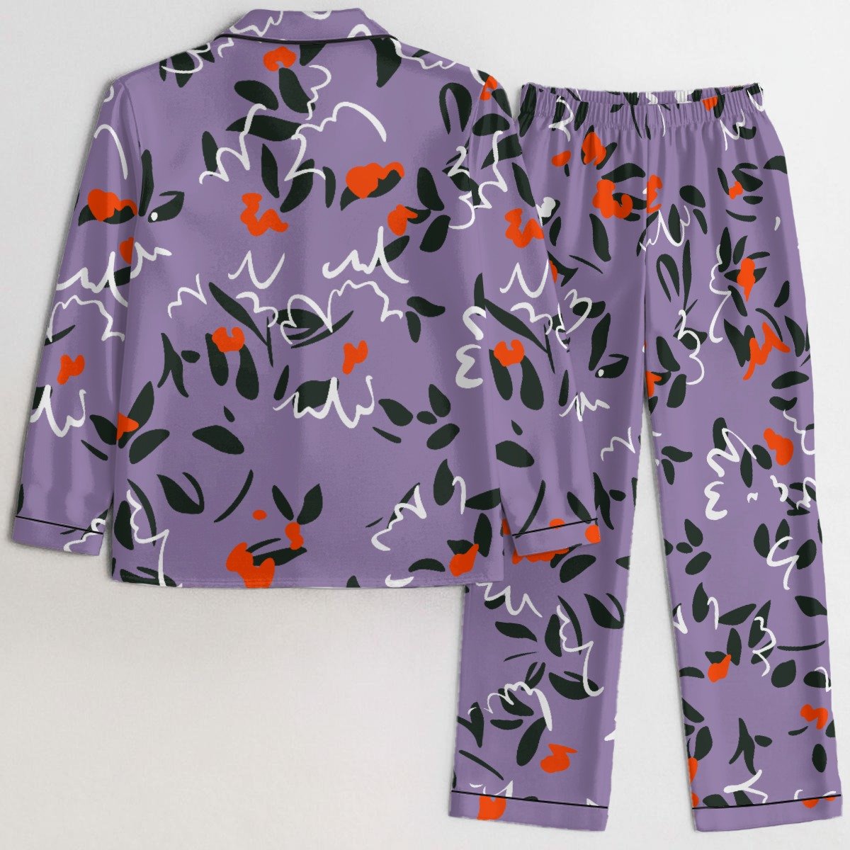Lavender Bloom Floral Satin Pajama Set product image (2)