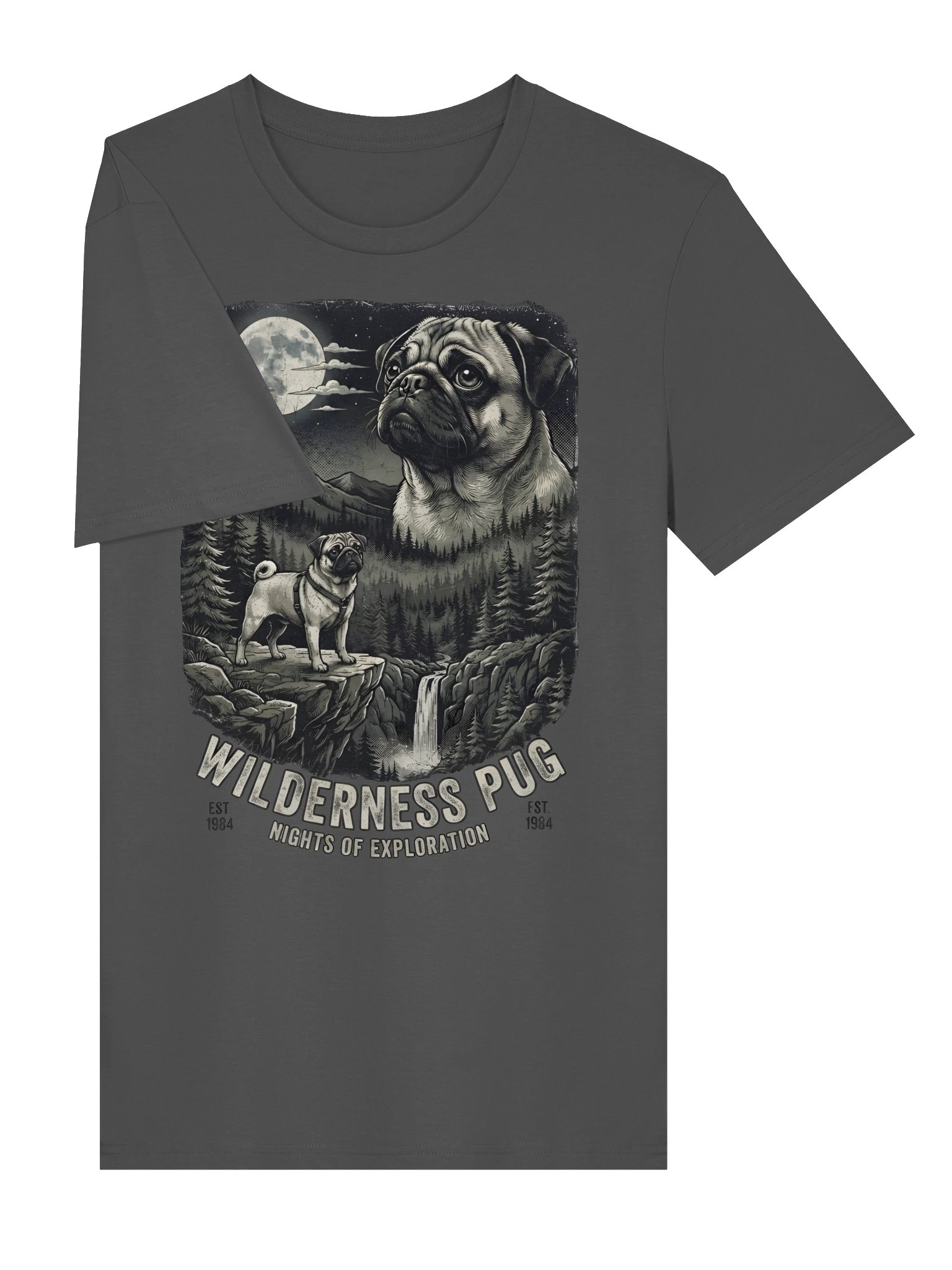 Pug Moon Vintage T-Shirt product image (4)