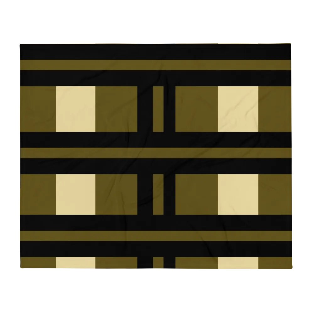 Beige And Brown With Black Stripes Throw Blanket product image (2)