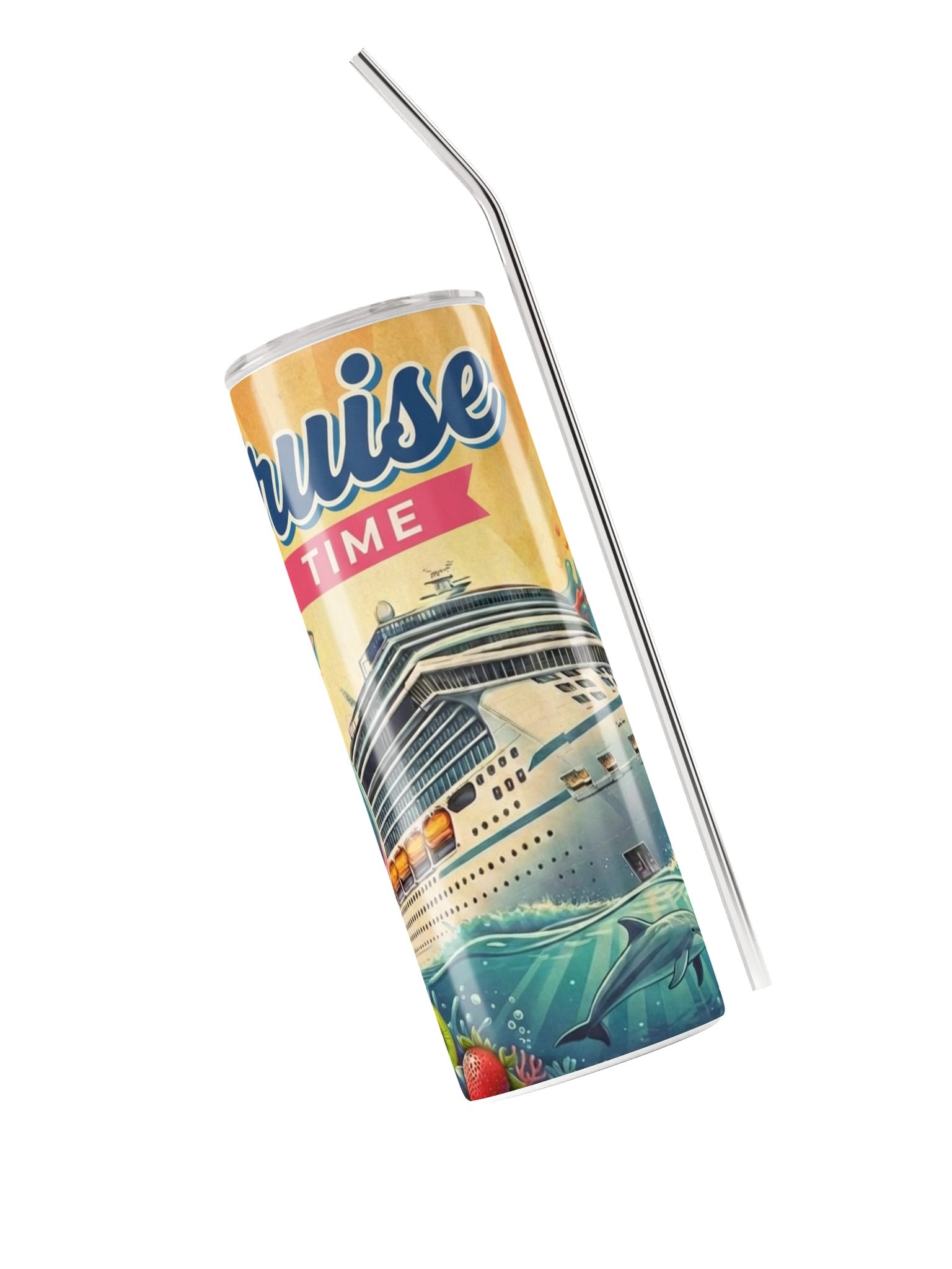Cruise Time Stainless Steel Tumbler | Tropical Cruise Vacation Cup product image (3)