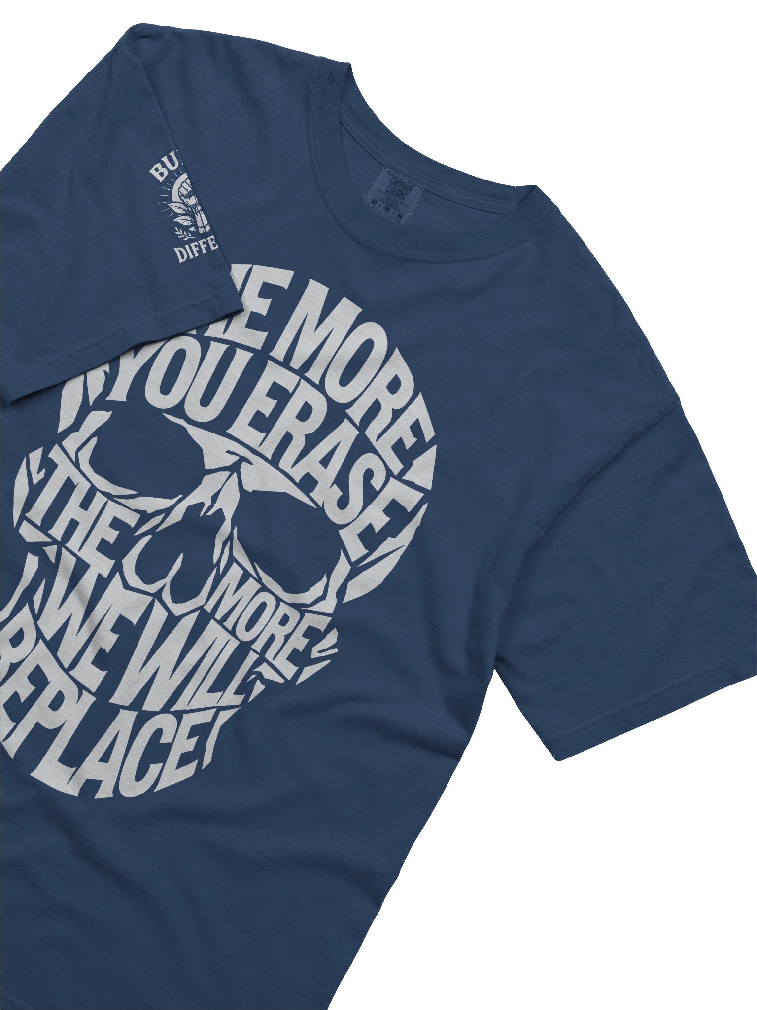 THE MORE YOU ERASE SKULL Graphic T-Shirt White Luxe product image (1)