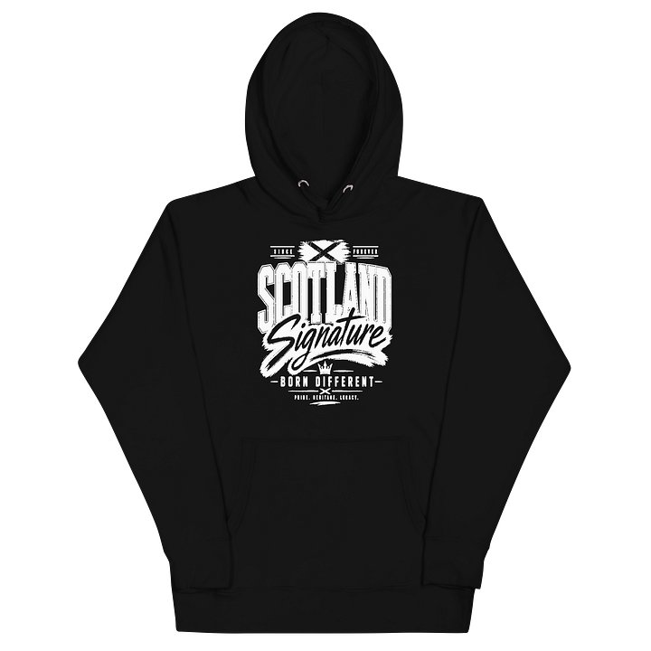Scotland Signature “Born Different” Scottish Streetwear - Black Unisex Hoodie product image (2)