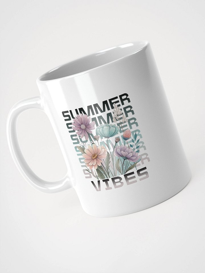 Summer Vibes Boho Flowers Blooms White Glossy Mug product image (2)