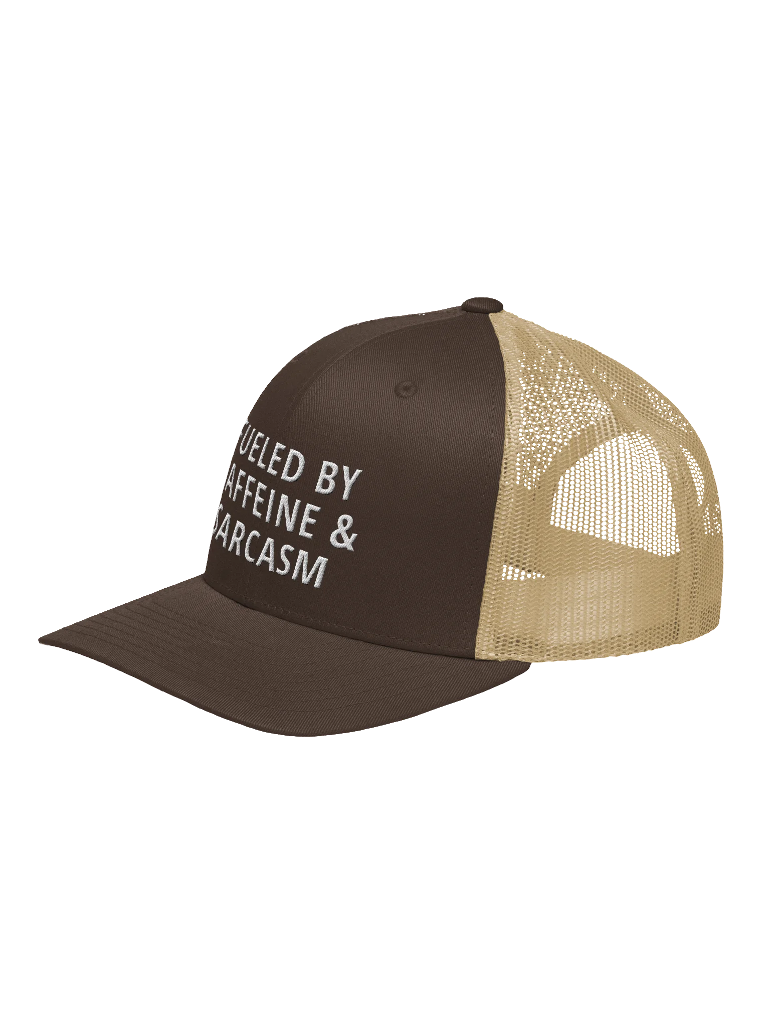 Fueled by caffeine & sarcasm. Trucker Hat product image (12)