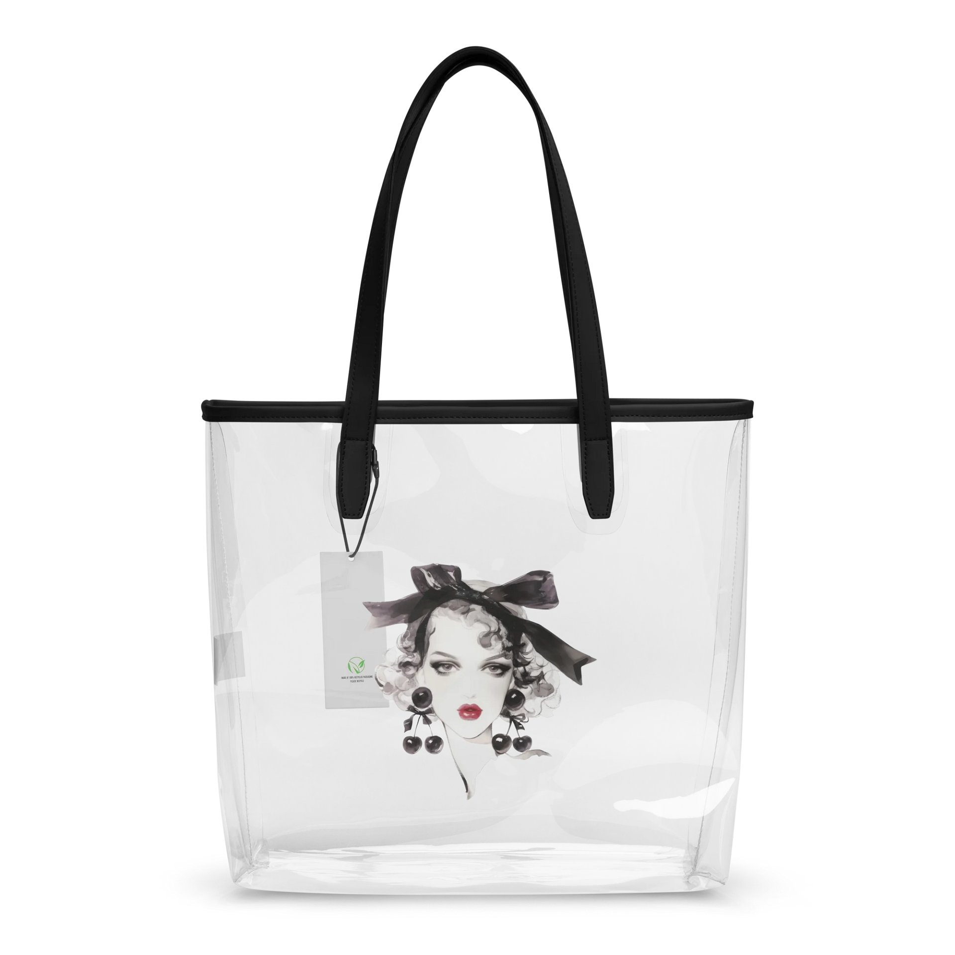 “Vintage Glam” Clear Tote Bag – Fashion Sketch product image (2)