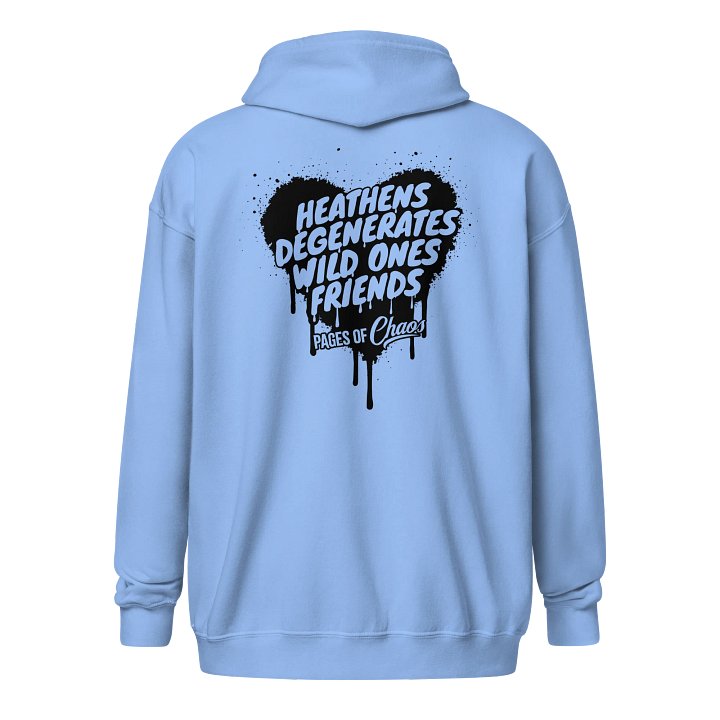 Heathens, Degenerates, Wild Ones, and Friends Zip Hoodie - Black product image (2)