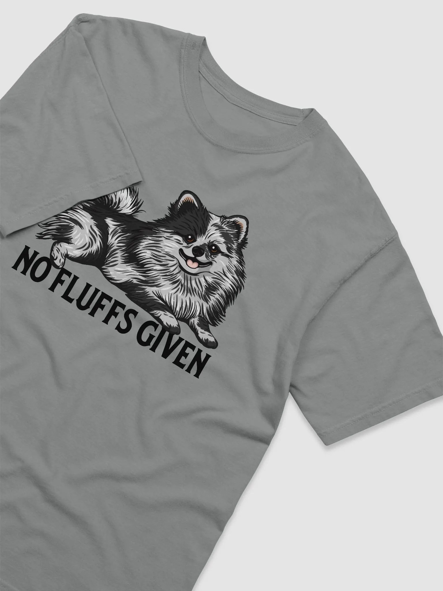 No Fluffs Given T-Shirt of a Pomeranian(Blue Merle) | Funny T-Shirt for Pomeranian Paw-rents product image (6)