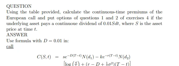 TD - Continuous dividend and European call and put options product image (1)