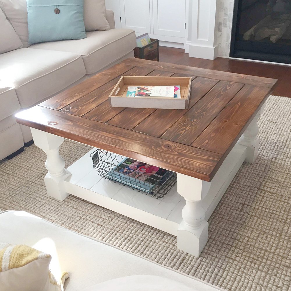 Farmhouse Coffee Table - Woodworking Plans and 3D SketchUp Model product image (3)